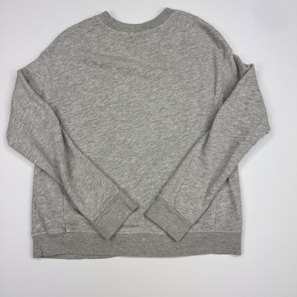 Monrow Sweatshirt Gray Leopard Print Crewneck Size S Pullover Long Sleeve - Picture 9 of 10